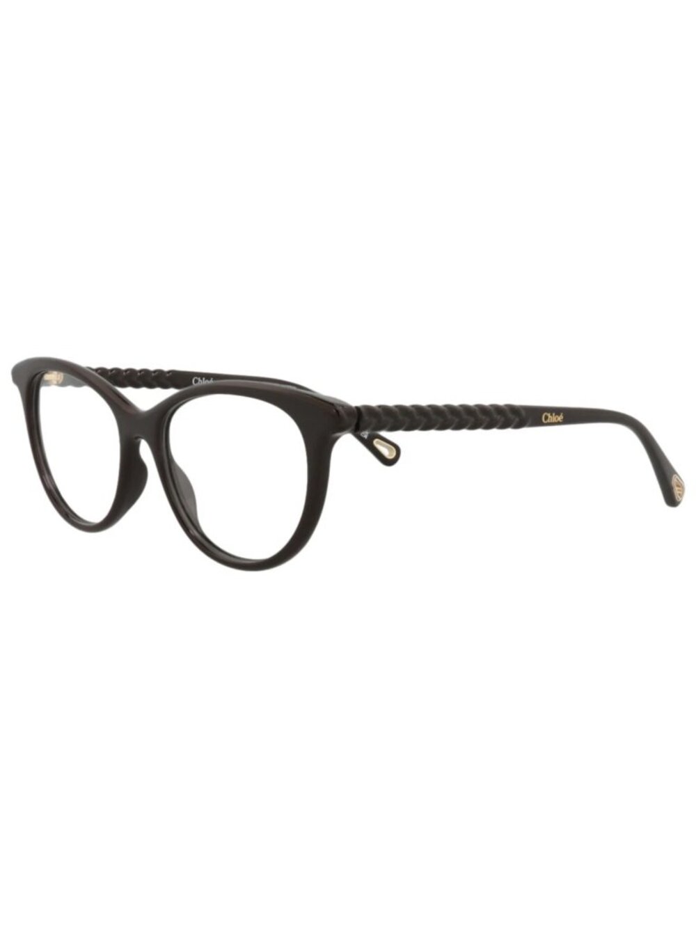 New Chloé Women's Eyeglasses Cat Eye Bio Injection Frame Brown Brown Transparent